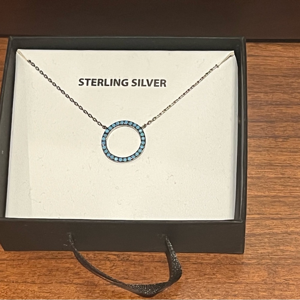 Macys Sterling Silver Blue Necklace